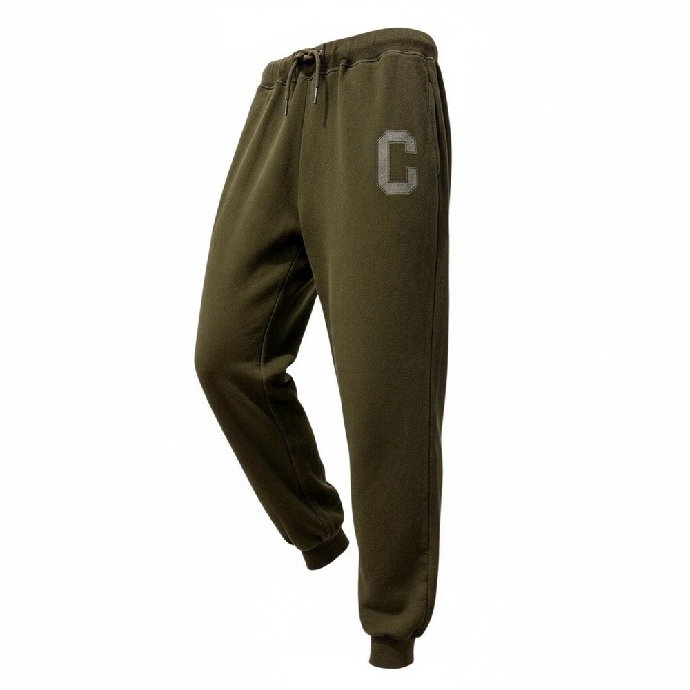 CELINE Paris Cashmere Joggers Olive‎ Green Logo Sweatpants Women's Small